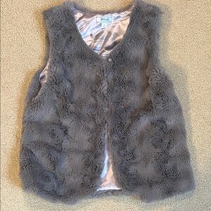Disney Gray Faux Fur Vest with Elsa Lining